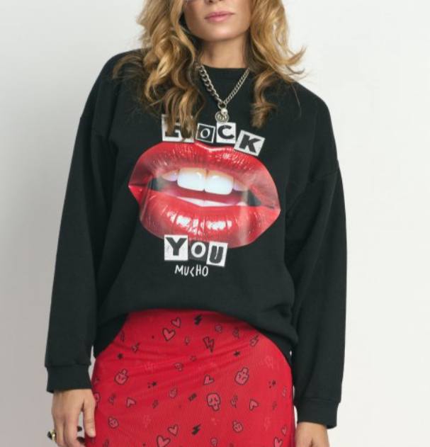 SUDADERA "LABIOS" ROCK YOU