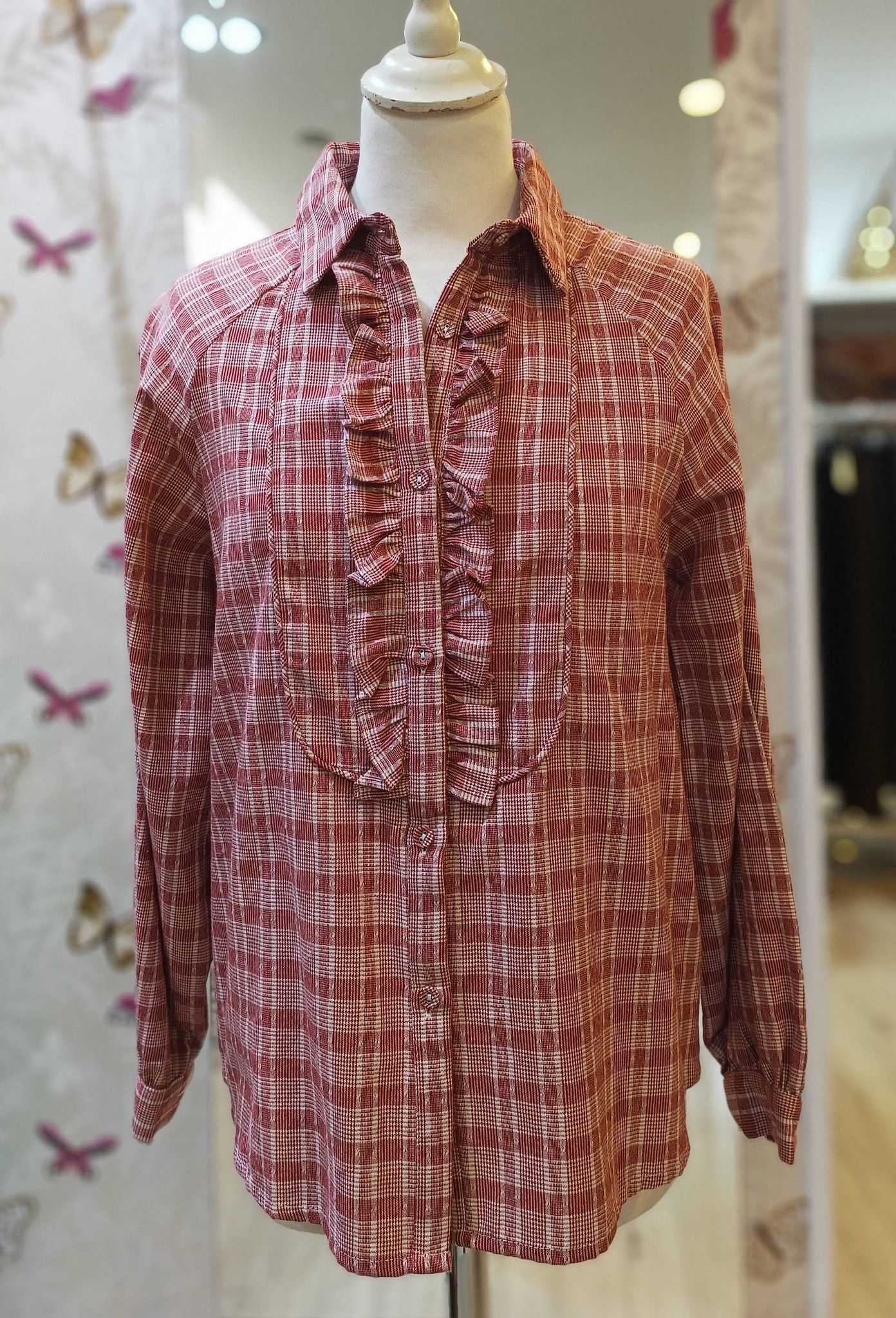 CAMISA ROMÁNTICA CUADROS - Imagen 2