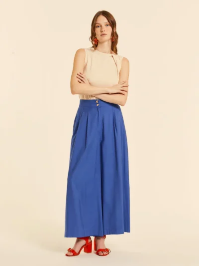 PANTALÓN FLUIDO CON PINZAS AZUL PEPA LOVES