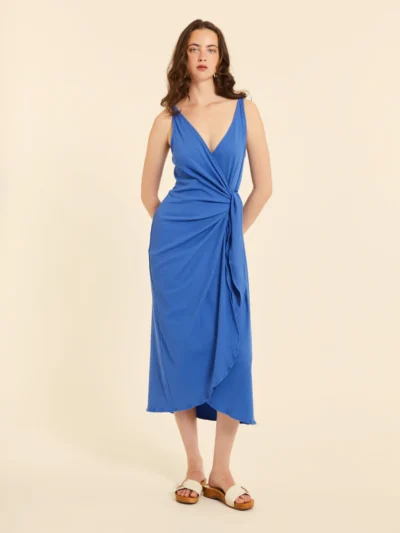 VESTIDO CRUZADO AZUL PEPA LOVES