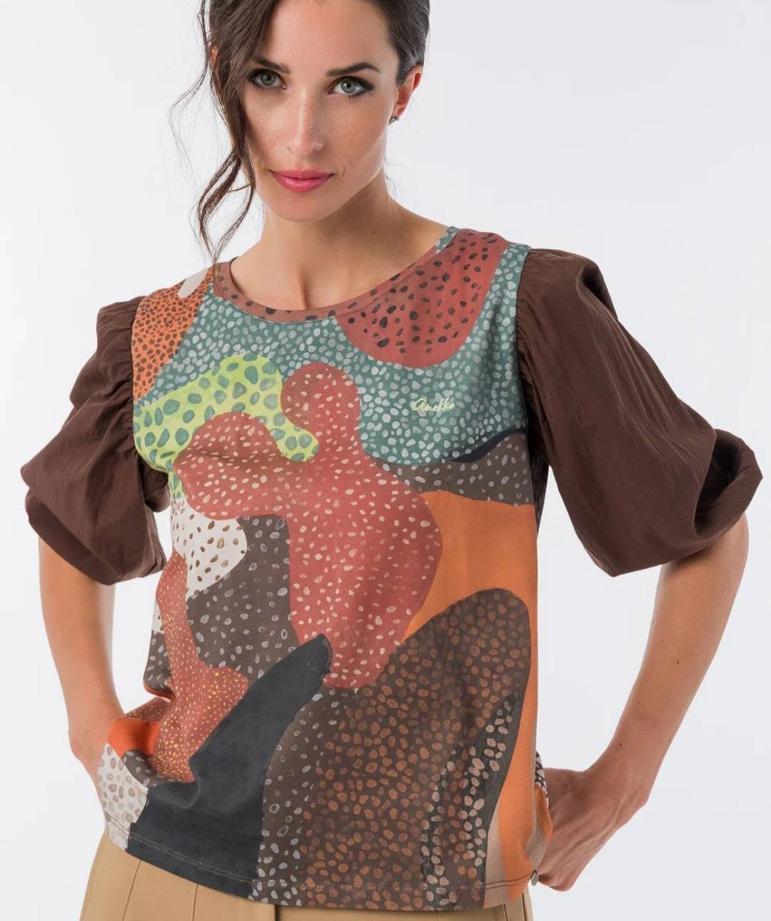CAMISETA ESTAMPADA CON MANGAS ABULLONADAS - Imagen 3